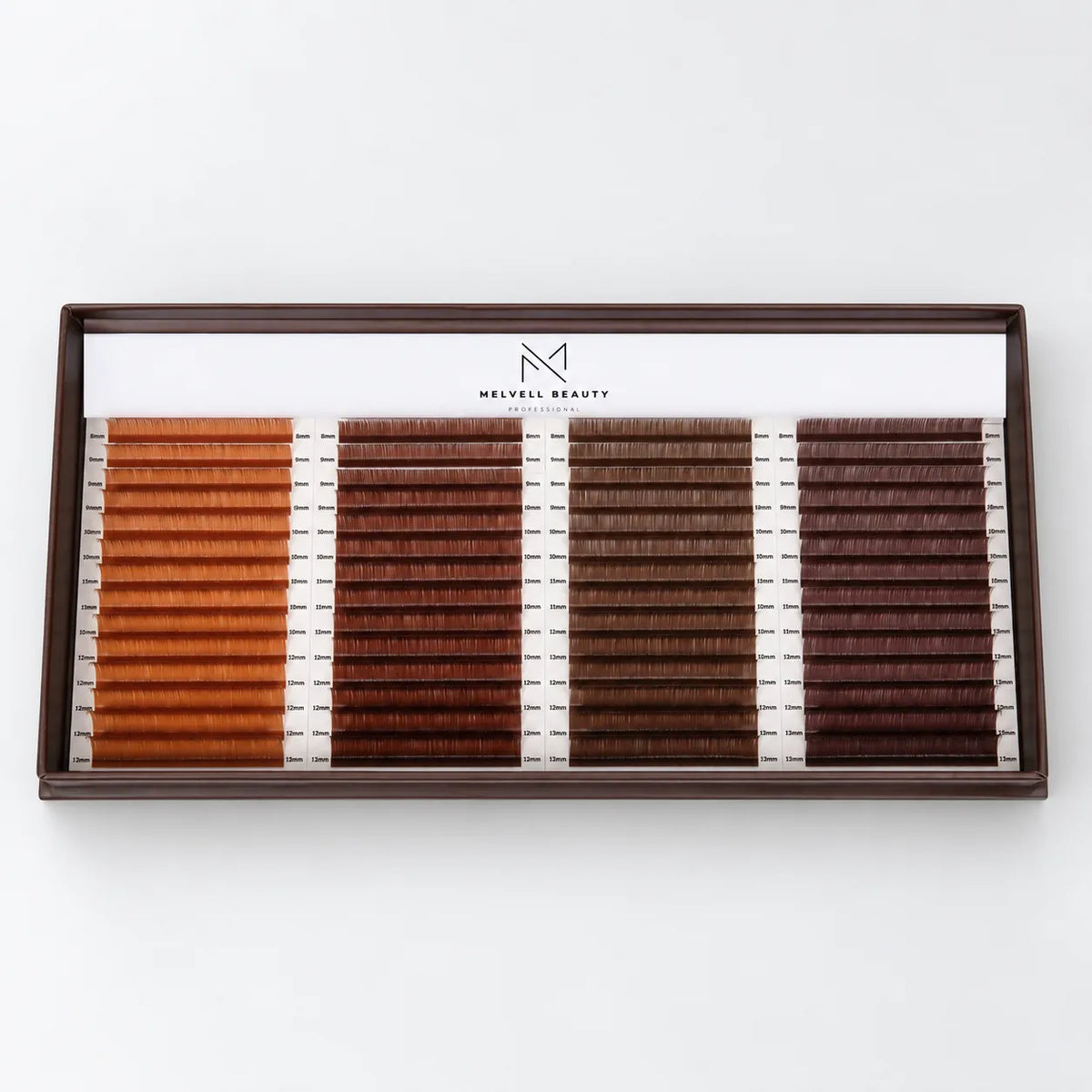 extensions de cils marrons palette